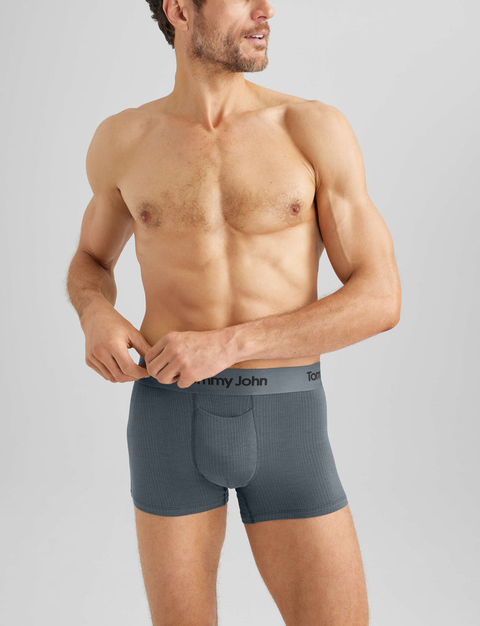 Second Skin Luxe Rib Square Cut 2" (3-Pack)::Black/Dress Blues/Turbulence Luxe