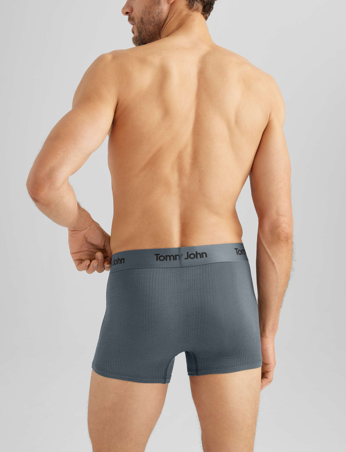 Second Skin Luxe Rib Square Cut 2" (3-Pack)::Black/Dress Blues/Turbulence Luxe