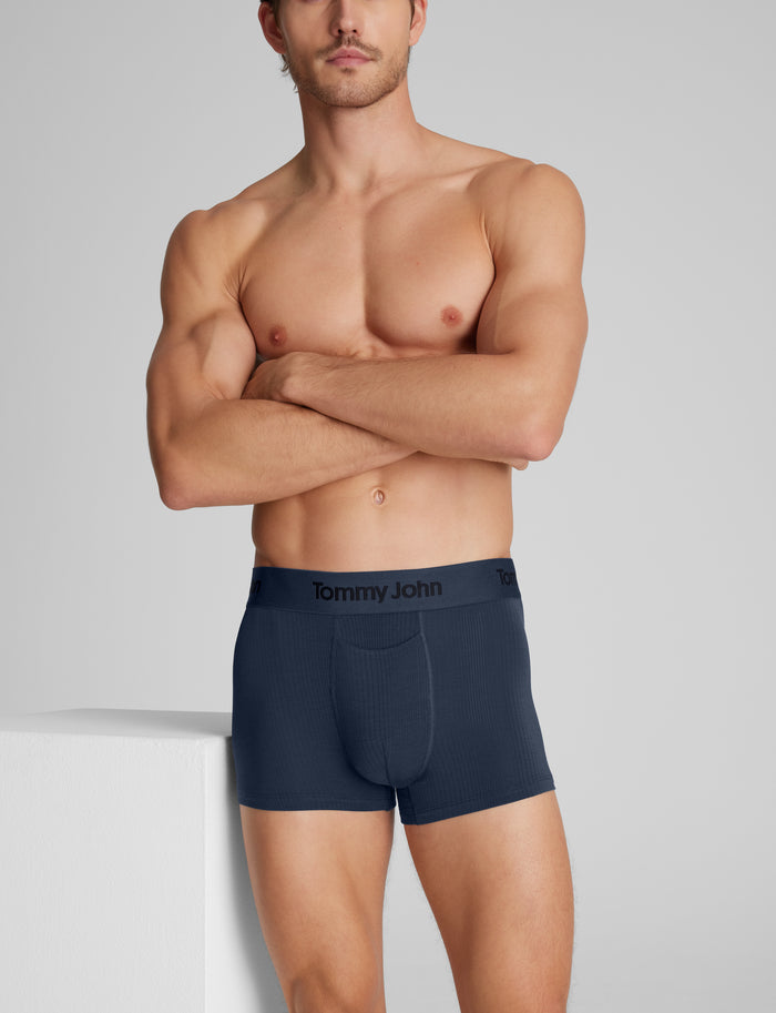 Second Skin Luxe Rib Square Cut 2" (3-Pack)::Black/Dress Blues/Turbulence Luxe