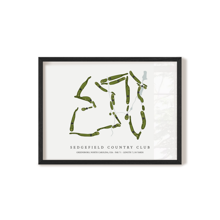 Sedgefield Country Club | Golf Course Map | Black Frame