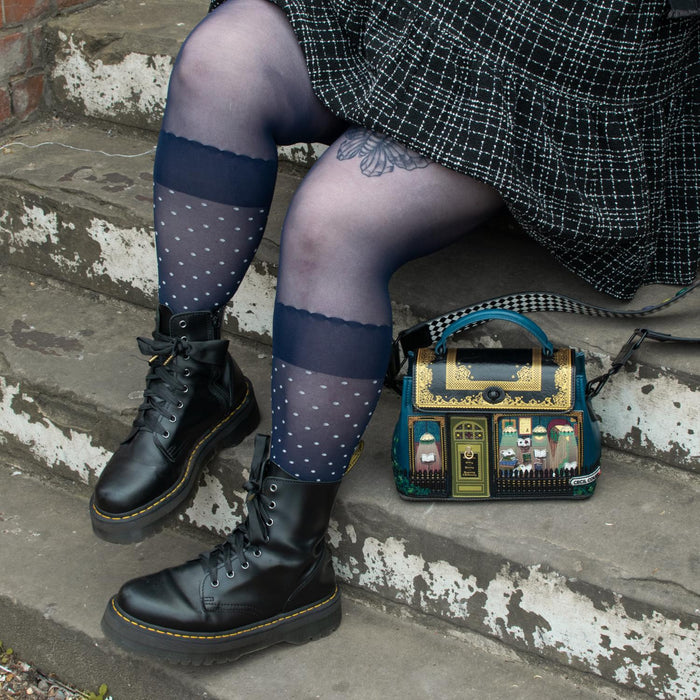 Seoul Chic Faux Sock Tights - Navy