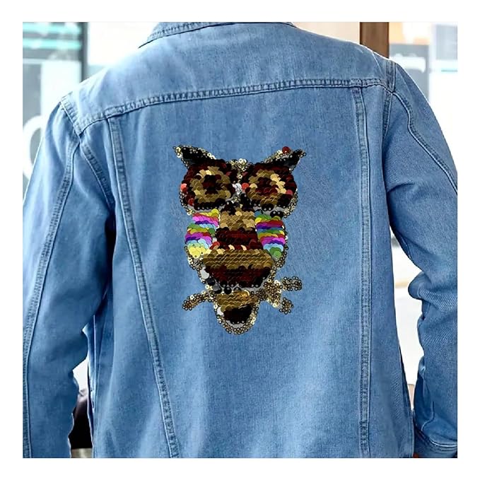 Sequin Owl Patches | 2 in One