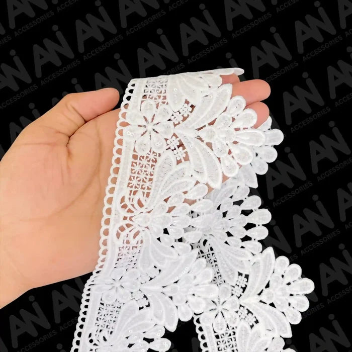 Sequins Latkan intricate design Floral Lace Trim | 2 Meter