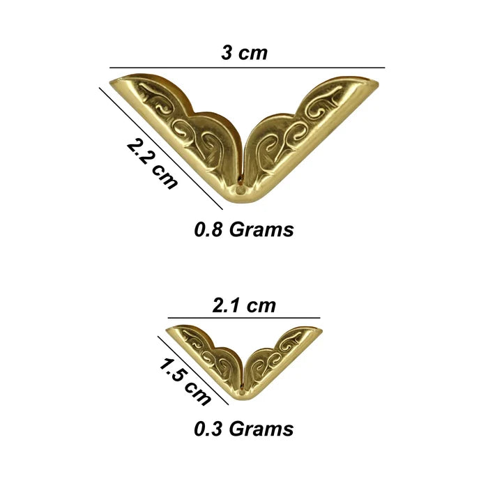 Set of 4 Vintage  Gold Collar Tips
