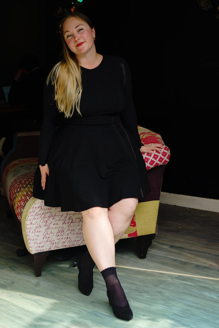 Sheer Nylon Ankle Socks - Black