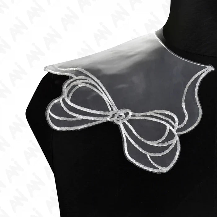 Elegant Sheer Organza Bow Collar by Ani Accessories for dress, gown and kurti customization styling