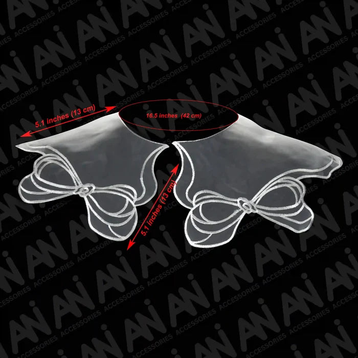 Premium Sheer Organza Bow Collar by Ani Accessories offering delicate neckline detail for women apparel