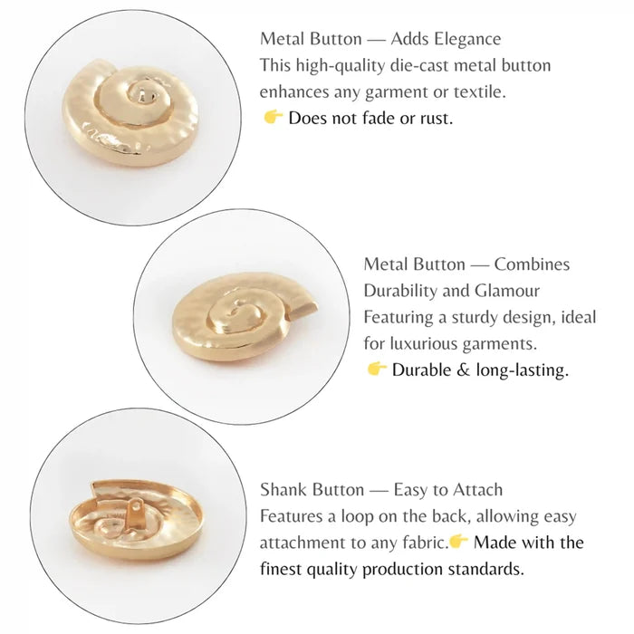 Shell Shank Metal Button | 40mm(64L)