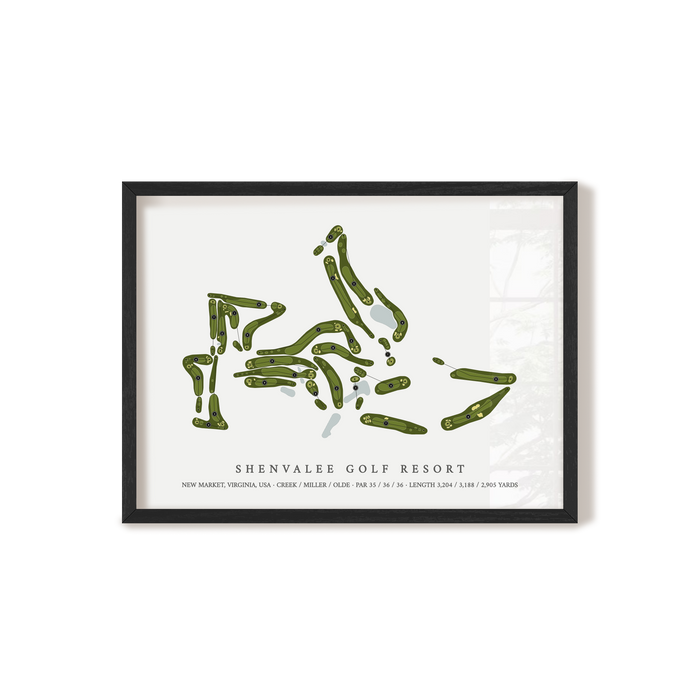 Shenvalee Golf Resort | Golf Course Map | Black Frame