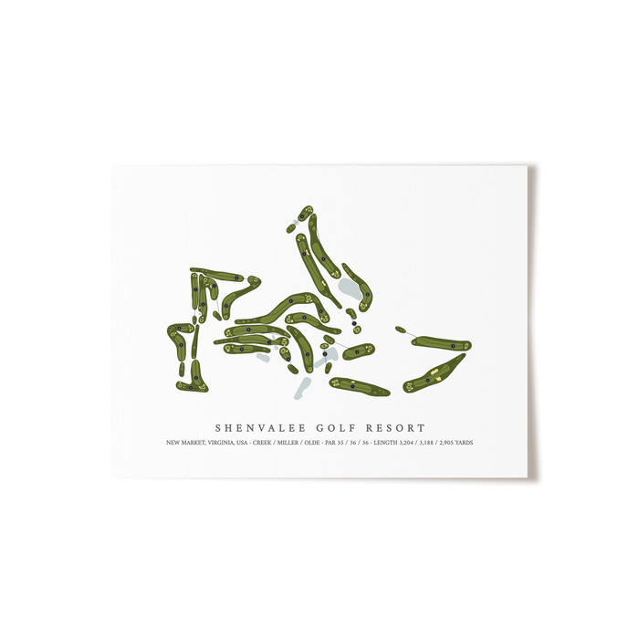 Shenvalee Golf Resort | Golf Course Map | Unframed