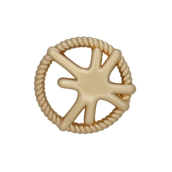 Shining Star Design Rope Edge Shank Metal Button | 18mm (28L) & 23mm (36L)