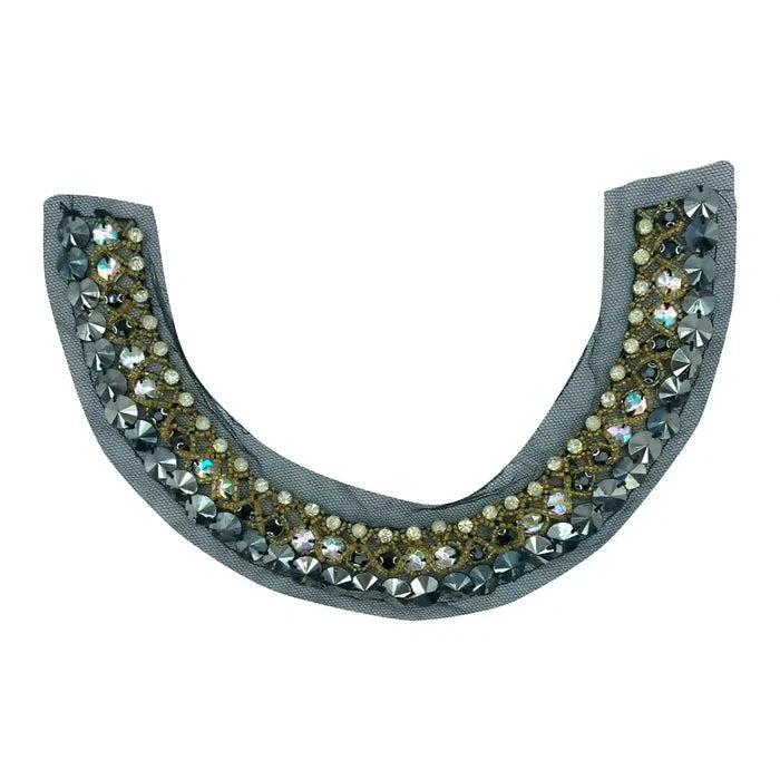 Shiny Beaded Round Neckline