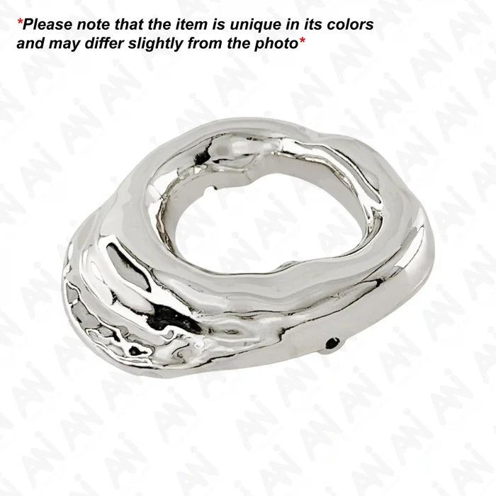 Ani Accessories Shiny Silver Metal Buckle Caution written on the white background that product may slightly differ from the image.