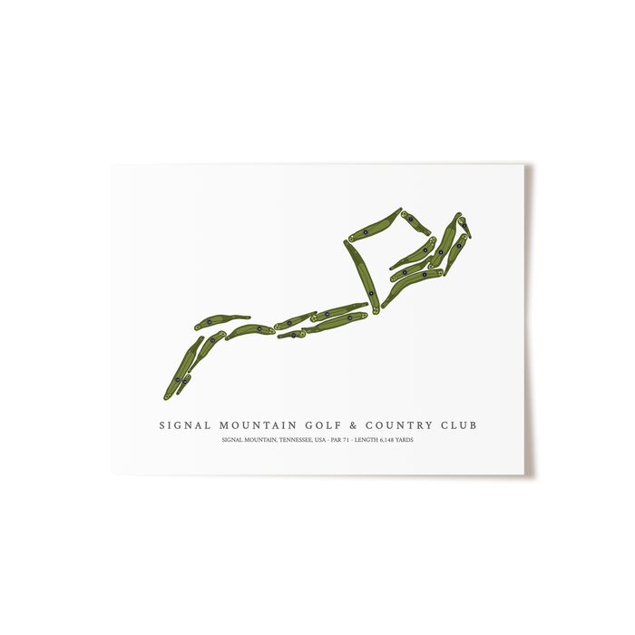 Signal Mountain Golf & Country Club | Golf Course Map | Unframed