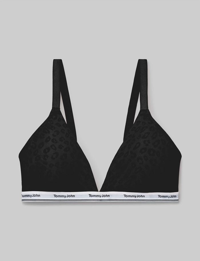 Signature Comfort Lace Triangle Bralette::Black Lace::Swatch