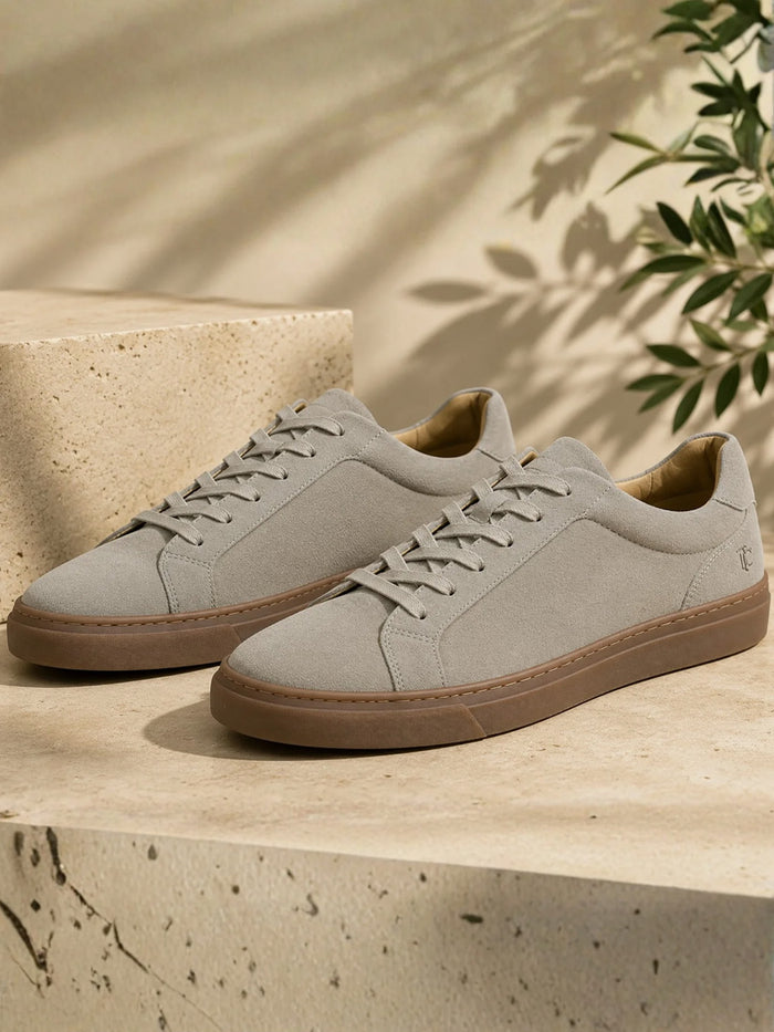 Silva Off White  Suede  Sneakers | Minimalist Low-Top Retro Footwear|TC-2648SL