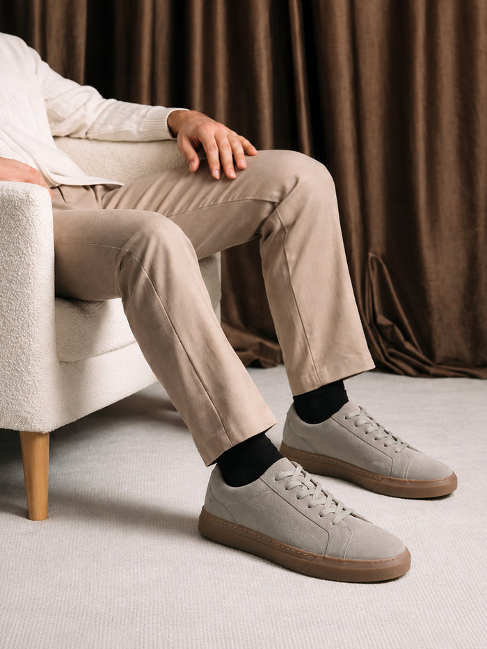 Silva Off White  Suede  Sneakers | Minimalist Low-Top Retro Footwear|TC-2648SL