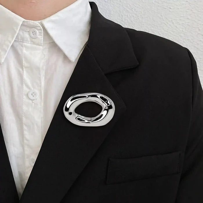 Silver Abstract Brooch
