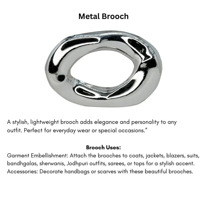 Silver Abstract Brooch