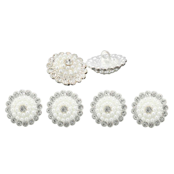 Silver Dome Style Pearl Metal Buttons | 18mm(28L)