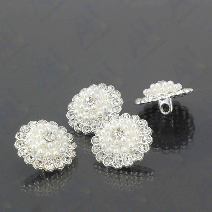 Silver Dome Style Pearl Metal Buttons | 18mm(28L)