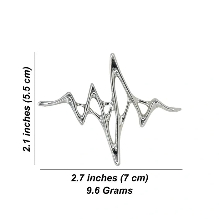 Silver Finish Wave Design Butterfly Clutch | 5.5cm x 7cm