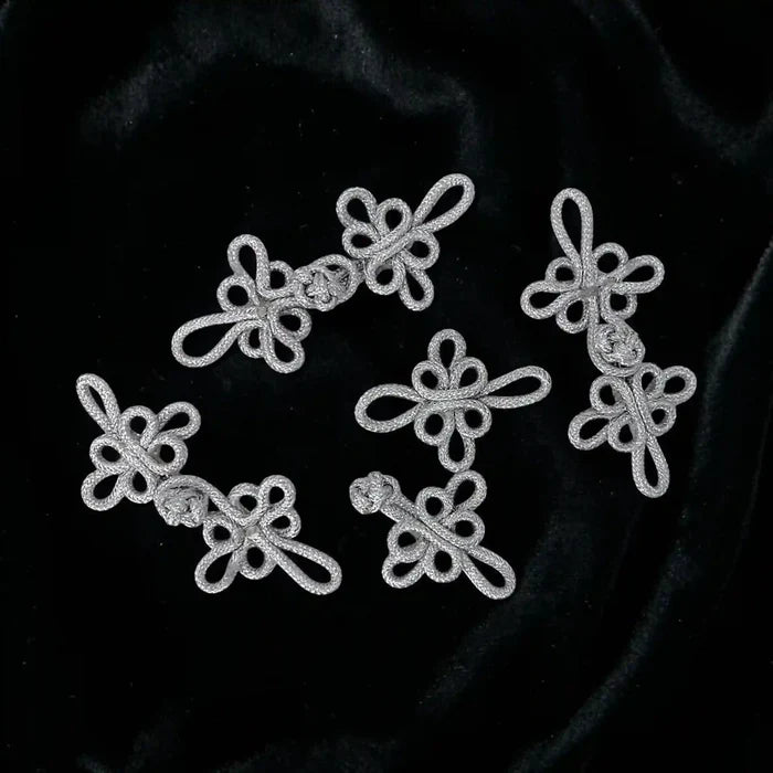 Silver Pankou Frog Closure Buttons