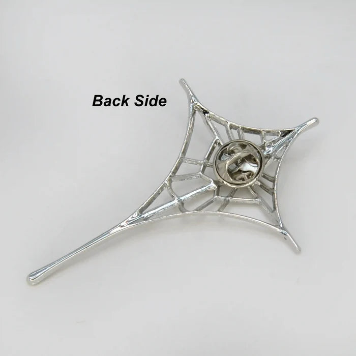 Silver Spider Web Brooch