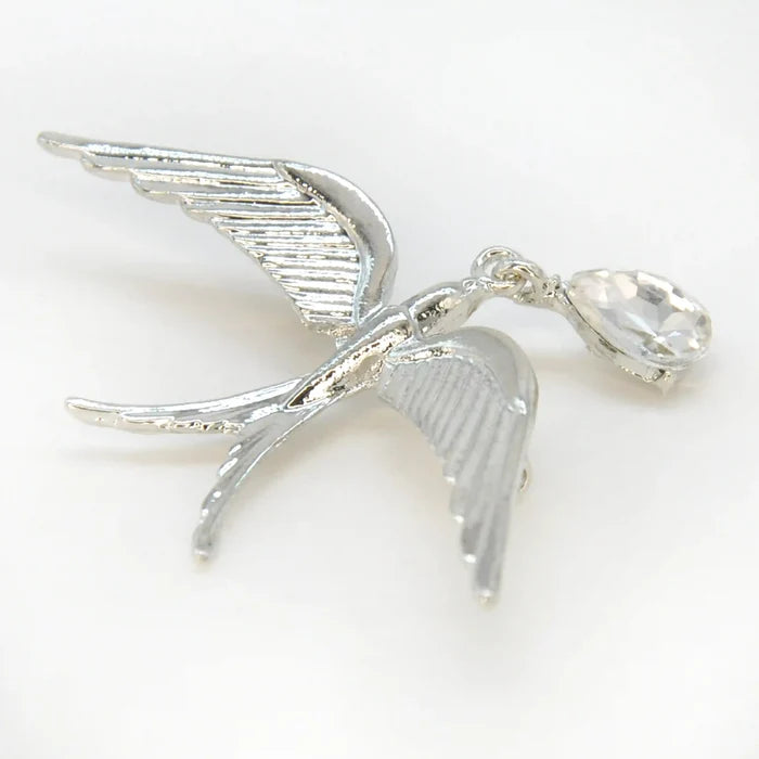 Silver Swallow Brooch Pin