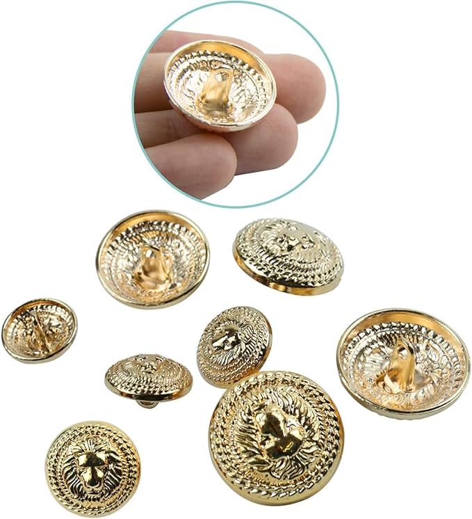 Simmering Gold Color Lion Metal Buttons