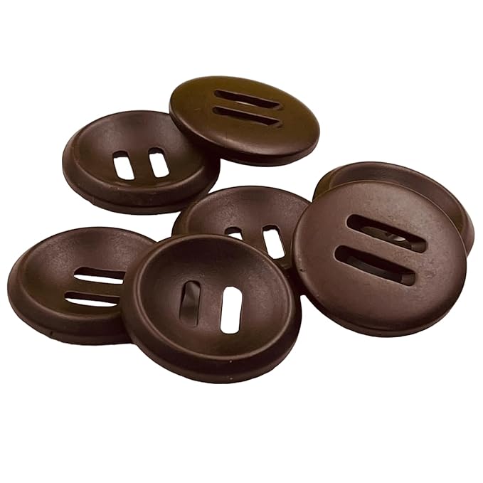Slitted 2-Hole Brown Big Size ABS Plastic Buttons | 28mm(44L)