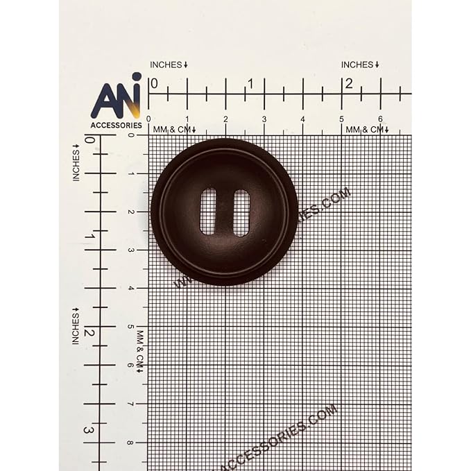 Slitted 2-Hole Brown Big Size ABS Plastic Buttons | 28mm(44L)