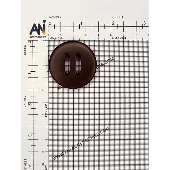 Slitted 2-Hole Brown Big Size ABS Plastic Buttons | 28mm(44L)