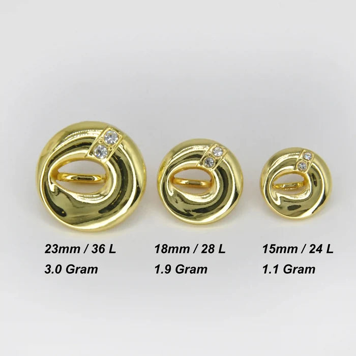 Slotted Metal Button | 15mm(24L), 18mm(32L) & 23mm(36L)