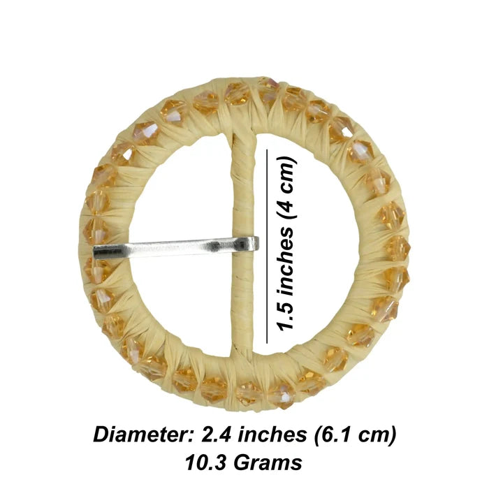 Ani Accessories Handmade Smooth Crystal Raffia Buckle for Belt and Bag DIY Craft Sewing Clothing Decoration Accessory