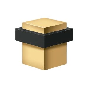 Solid Brass Square Universal Floor Bumper, 1-3/8"