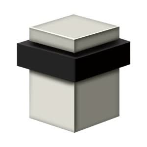 Solid Brass Square Universal Floor Bumper, 2-1/2"