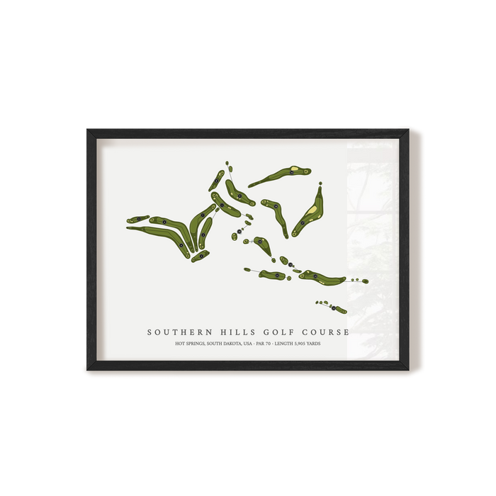 Southern Hills Golf Course | Golf Course Map | Black Frame