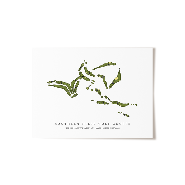 Southern Hills Golf Course | Golf Course Map | Unframed