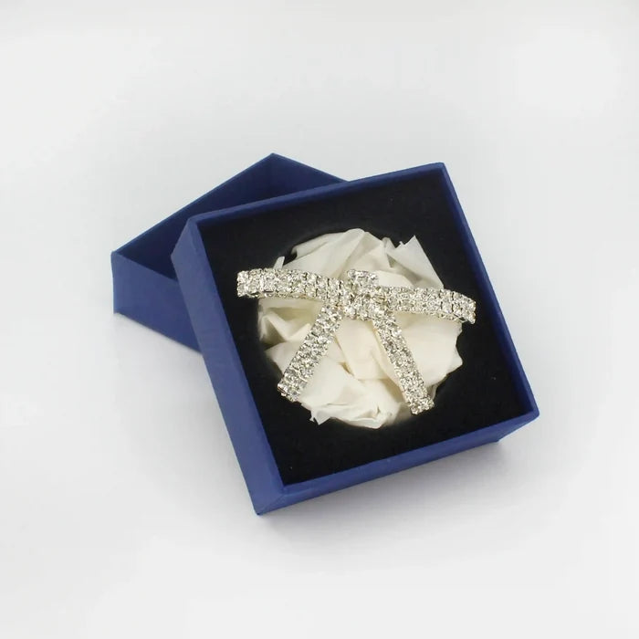 Ani Accessories Sparkling Rhinestone Metal Brooches for Women in elegant gift box with white tissue paper