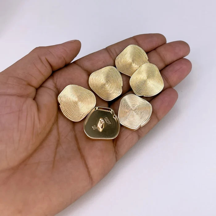 Spiral Maple Leaf Design Golden Metal Button | 25mm(40L)
