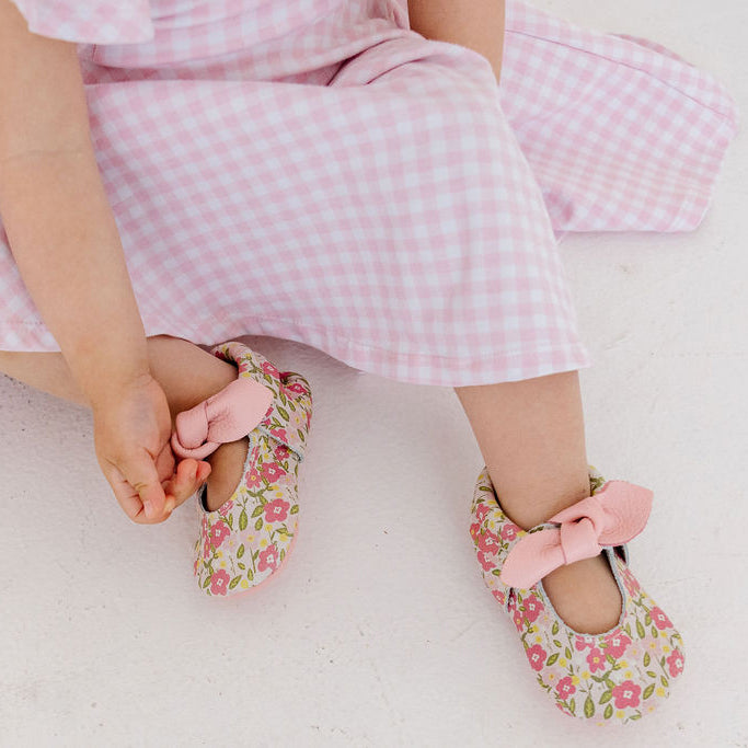 Spring Bouquet Knotted Bow Baby Shoe - Babies in Bloom