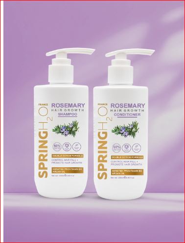 Spring H2O Rosemary Hair Growth Shampoo and Conditioner with Keratin, Pro Vitamin B5 and Argan Oil