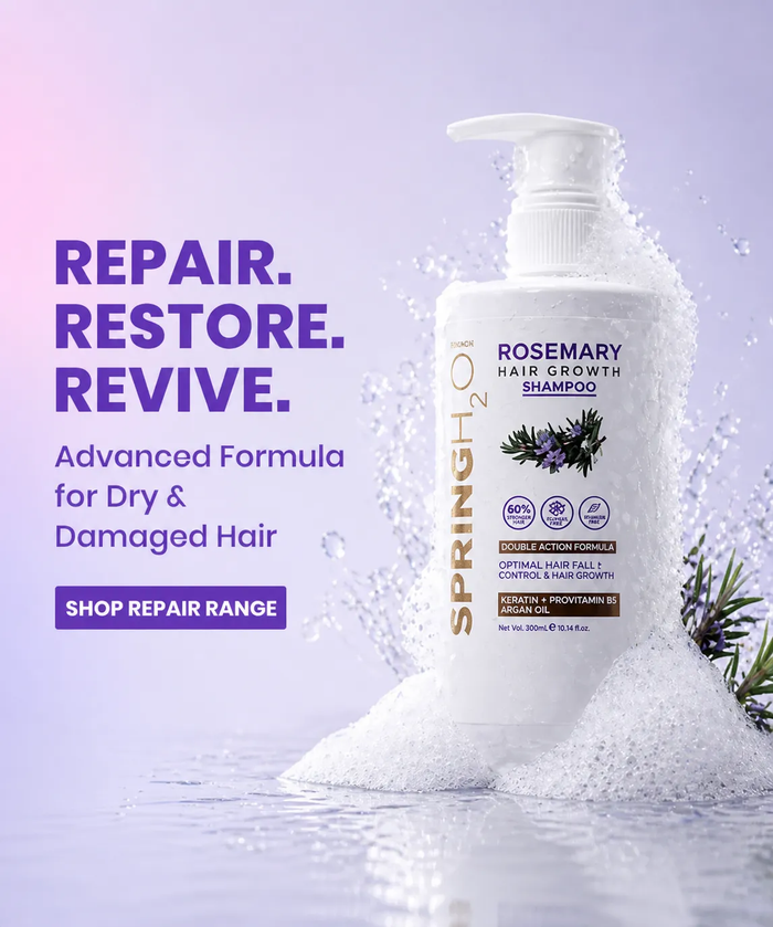 Spring H2O Rosemary Hair Growth Shampoo, advanced formula to repair dry and damaged hair