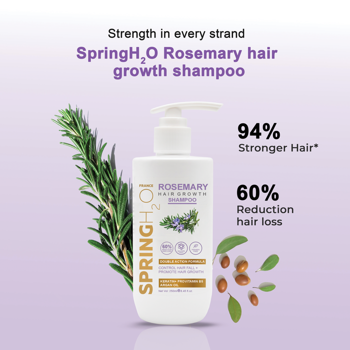 Spring H2O Rosemary Hair Growth Shampoo for 94% stronger hair and 60% reduction in hair loss
