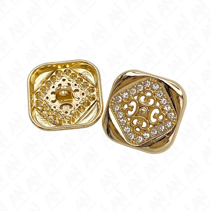 Square Crystal Metal Buttons | 15mm(24L), 18mm(28L) & 20mm(32L)