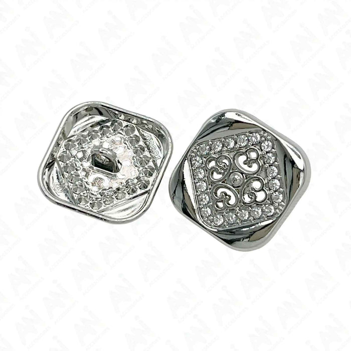 Square Crystal Metal Buttons | 15mm(24L), 18mm(28L) & 20mm(32L)