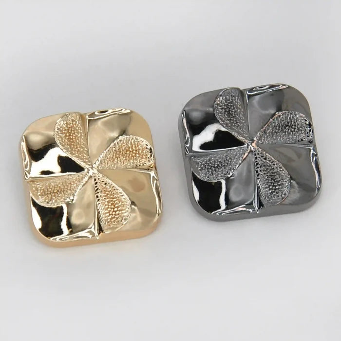 Square Four-Leaf Clover Button | 18mm(24L) & 23mm(36L)