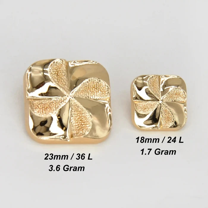 Square Four-Leaf Clover Button | 18mm(24L) & 23mm(36L)