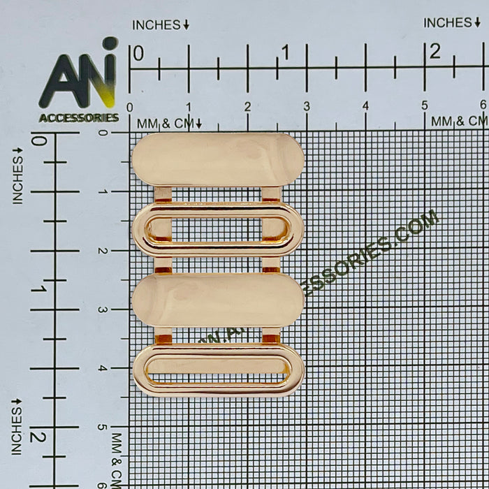 Ani Accessories Gold-Plated Geometric Ladder Buckle placed in a size chart bar graph.